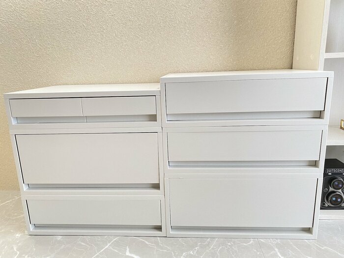 無印のポリプロピレンケースで大型家具の代用。引っ越しや模様替えを